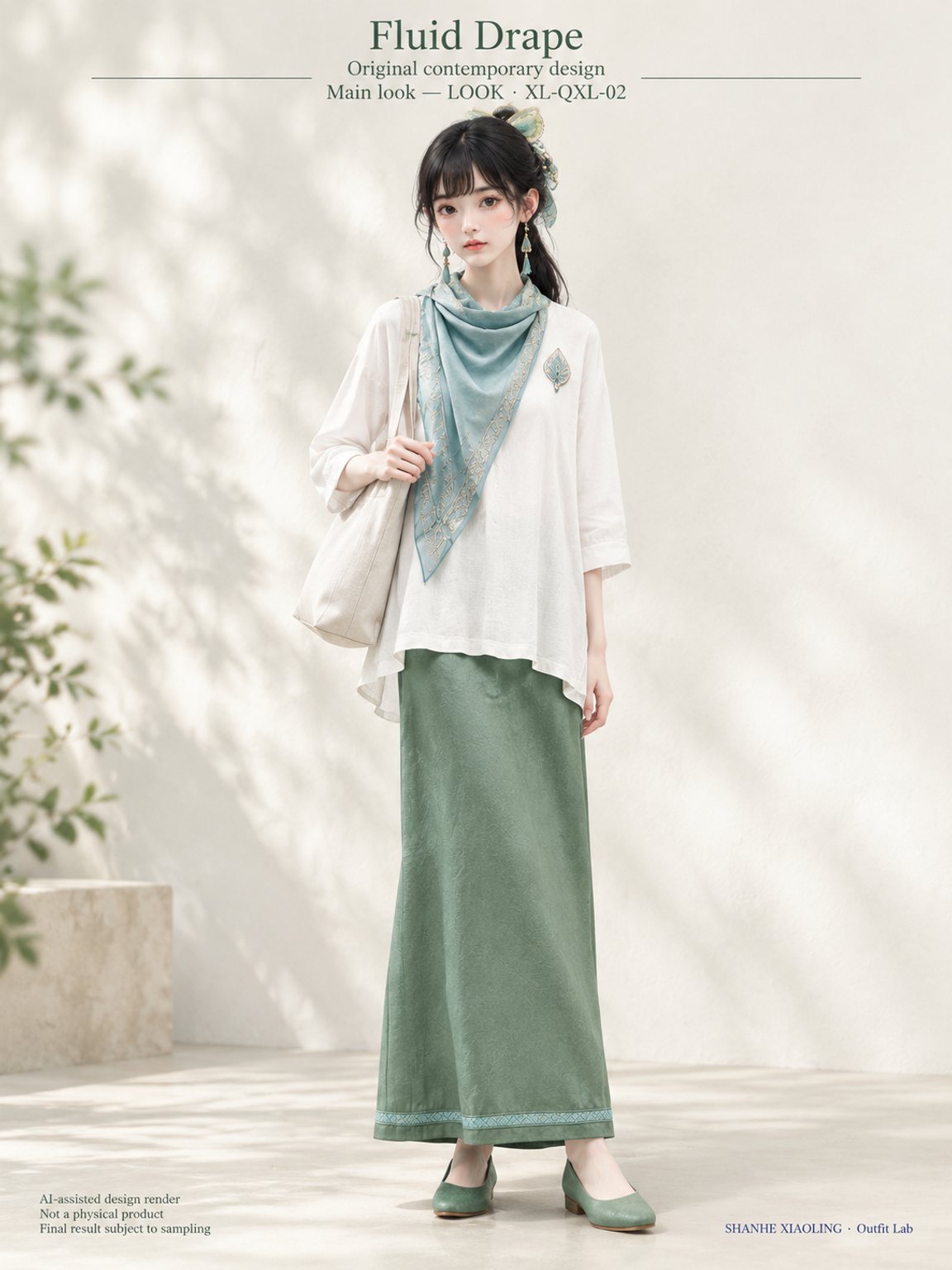 Fluid Drape — Woven · Embroidery — Cotton-linen · Wool · Twill · Embroidery thread · ground cloth