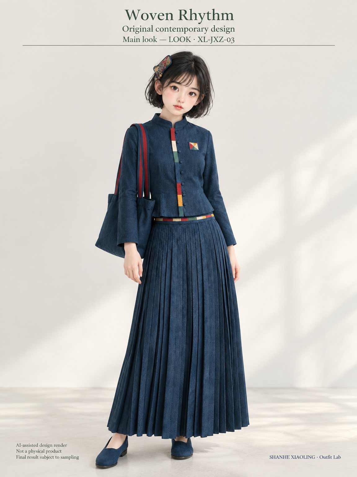 Woven Rhythm — Woven · Embroidery — Cotton-linen · Wool · Twill · Embroidery thread · ground cloth