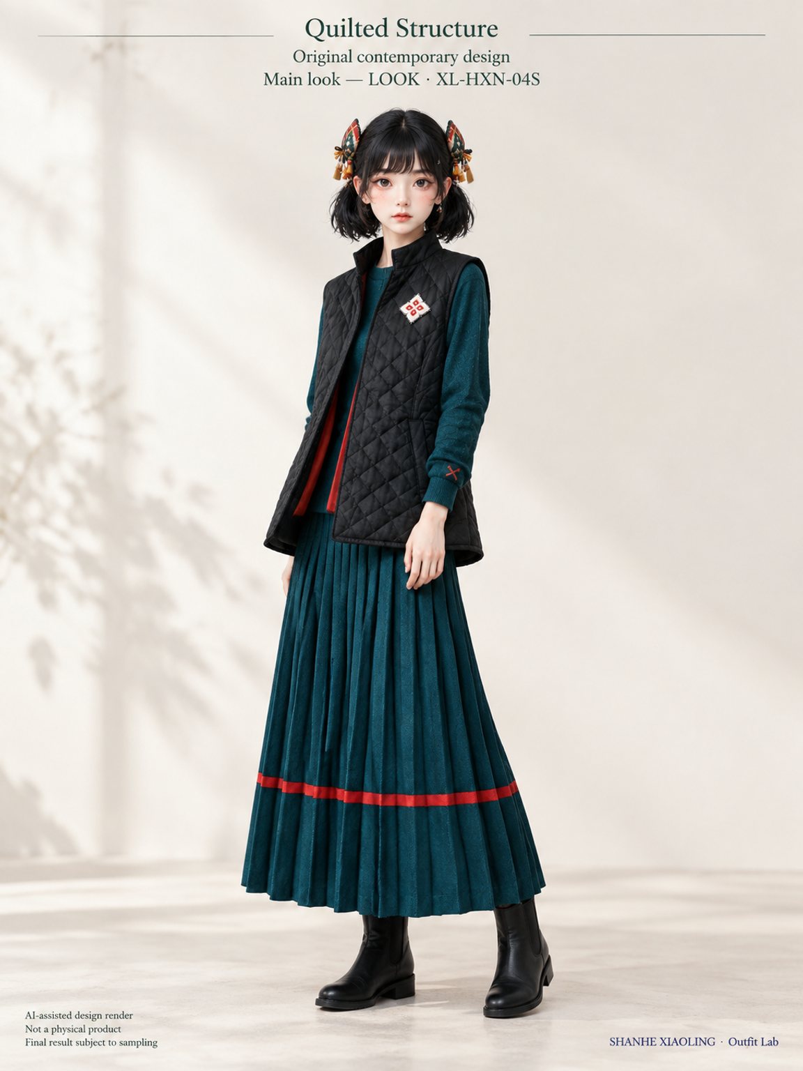 Quilted Structure — Woven · Embroidery · Quilted — Quilted cotton · Wadding · Cotton-linen · Wool · Twill · Embroidery thread · ground cloth