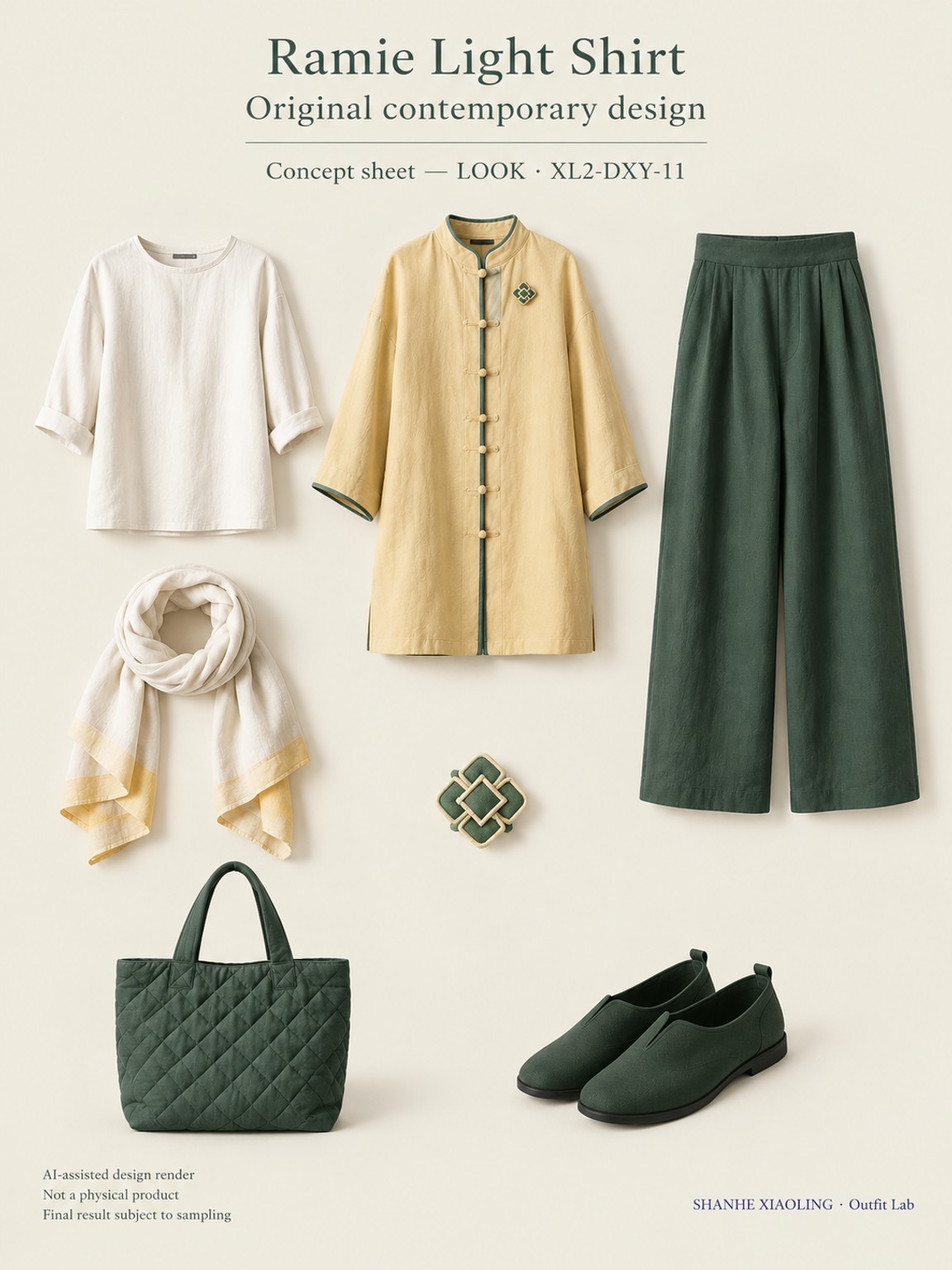 Ramie Light Shirt — Woven · Quilted · Mixed — Cotton-linen · Wool · Twill · Yarn + cloth · Quilted cotton · Wadding