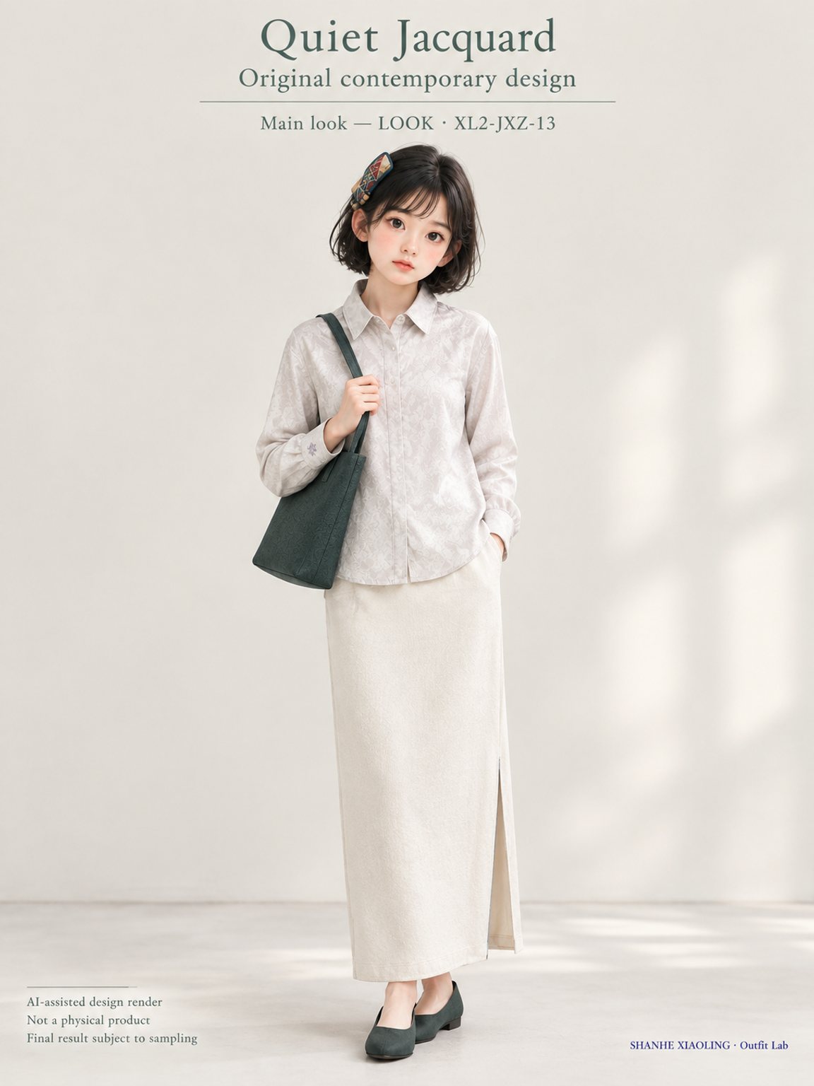 Quiet Jacquard — Woven · Lace/Gauze · Embroidery — Embroidery thread · ground cloth · Cotton-linen · Wool · Twill · Lace · Gauze