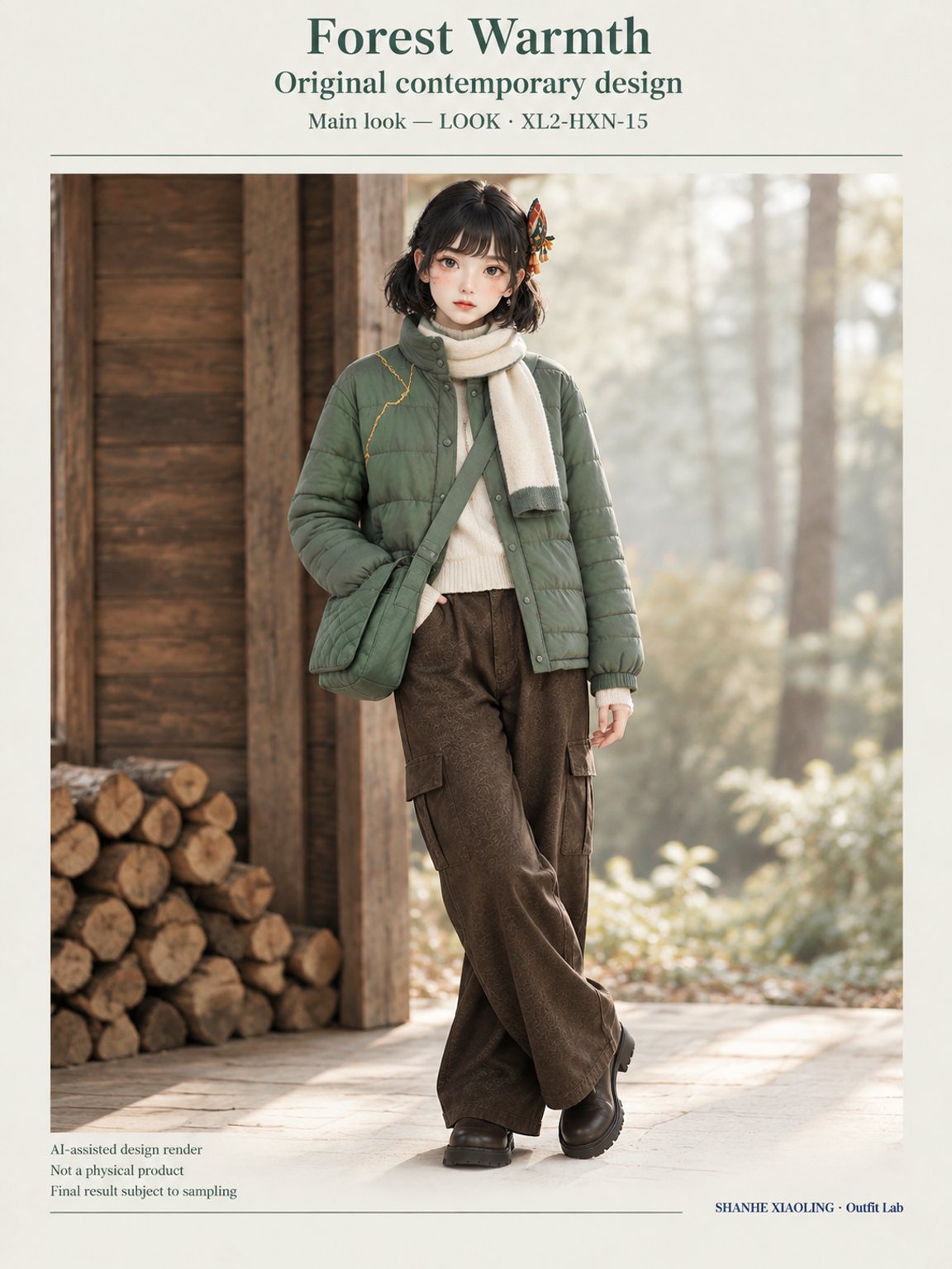 Forest Warmth — Woven · Quilted · Mixed — Quilted cotton · Wadding · Cotton-linen · Wool · Twill · Yarn + cloth