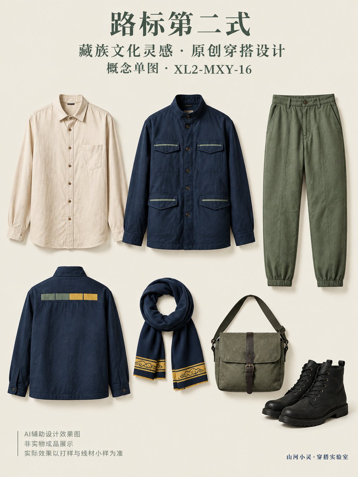 路标第二式｜藏族 · 高原路标｜梭织 · 混材｜棉麻 · 羊毛呢 · 斜纹布 · 纱线＋布料