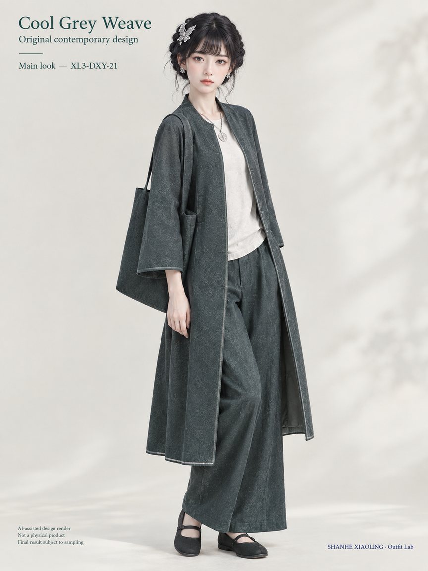 Cool Grey Weave — Woven · Embroidery — Embroidery thread · ground cloth · Cotton-linen · Wool · Twill