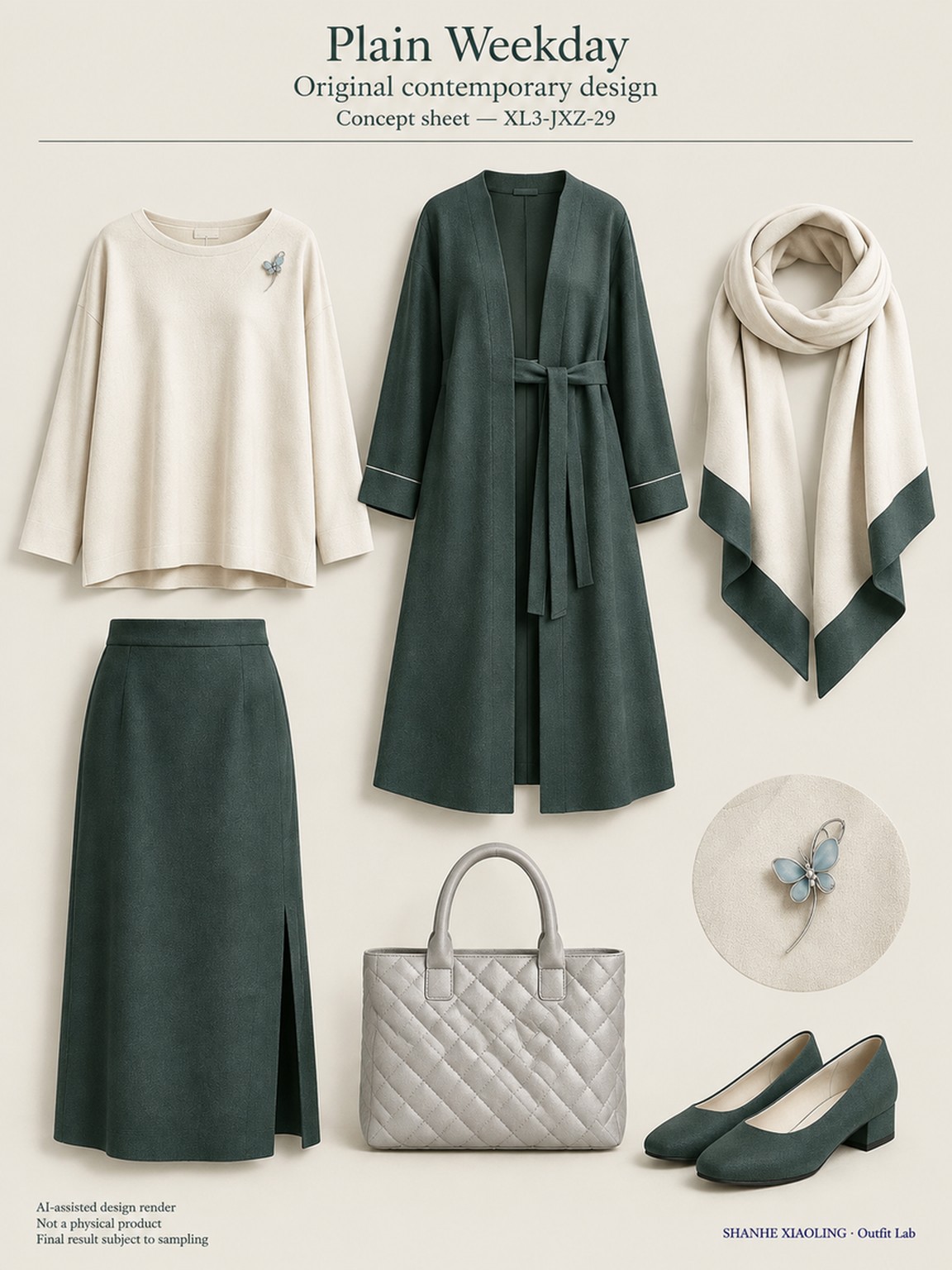 Plain Weekday — Woven · Quilted · Mixed — Cotton-linen · Wool · Twill · Yarn + cloth · Quilted cotton · Wadding