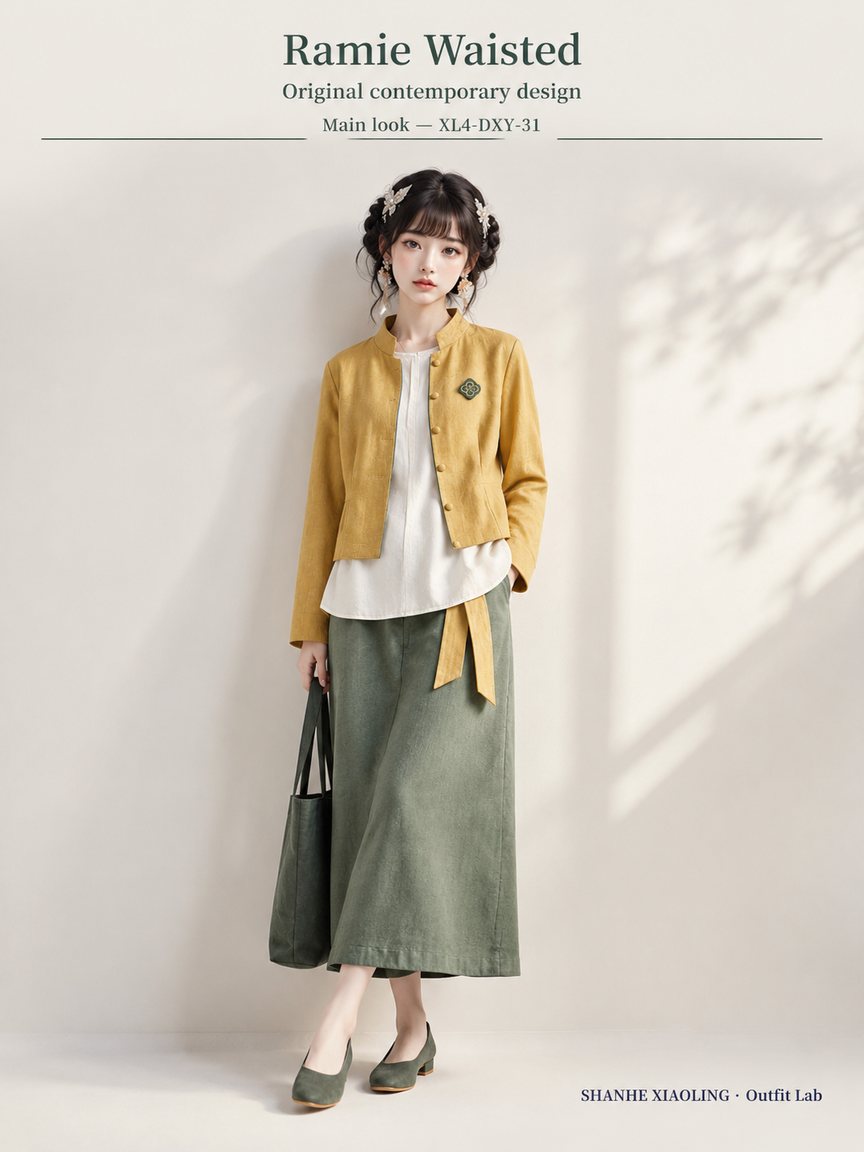 Ramie Waisted — Woven · Embroidery — Cotton-linen · Wool · Twill · Embroidery thread · ground cloth