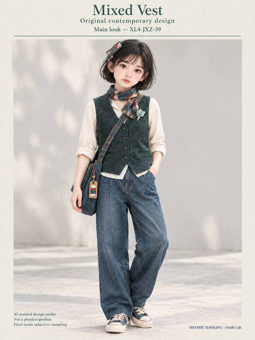 Mixed Vest — Woven · Quilted · Mixed — Cotton-linen · Wool · Twill · Yarn + cloth · Quilted cotton · Wadding
