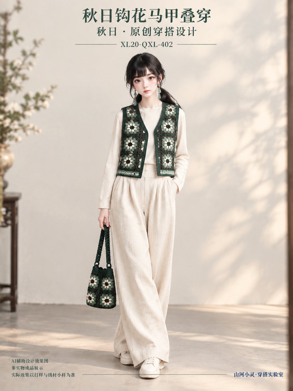 秋日钩花马甲叠穿｜景颇族 · 目瑙纵歌｜梭织 · 混材｜棉麻 · 羊毛呢 · 斜纹布 · 纱线＋布料