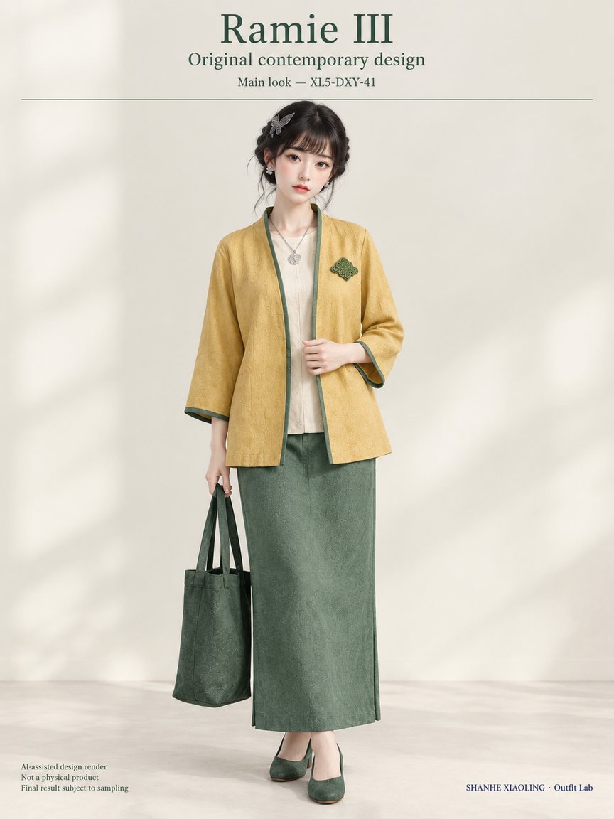 Ramie III — Woven · Embroidery — Cotton-linen · Wool · Twill · Embroidery thread · ground cloth