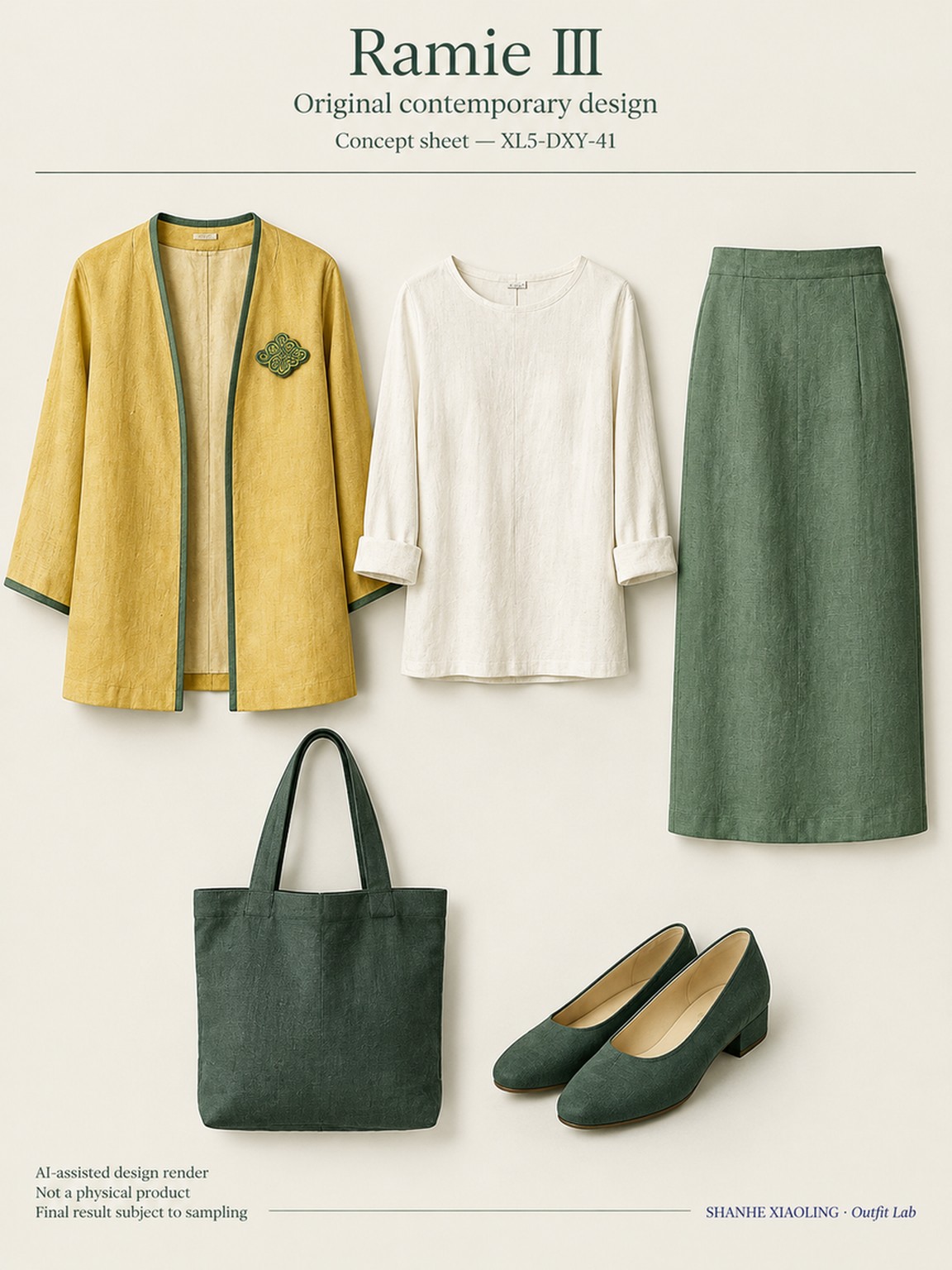 Ramie III — Woven · Embroidery — Cotton-linen · Wool · Twill · Embroidery thread · ground cloth