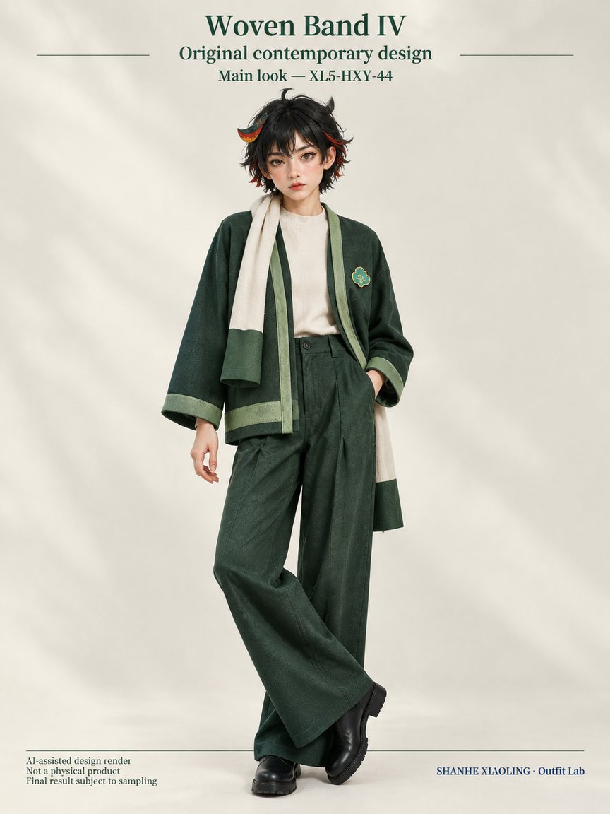 Woven Band IV — Woven · Quilted · Mixed — Yarn + cloth · Cotton-linen · Wool · Twill · Quilted cotton · Wadding