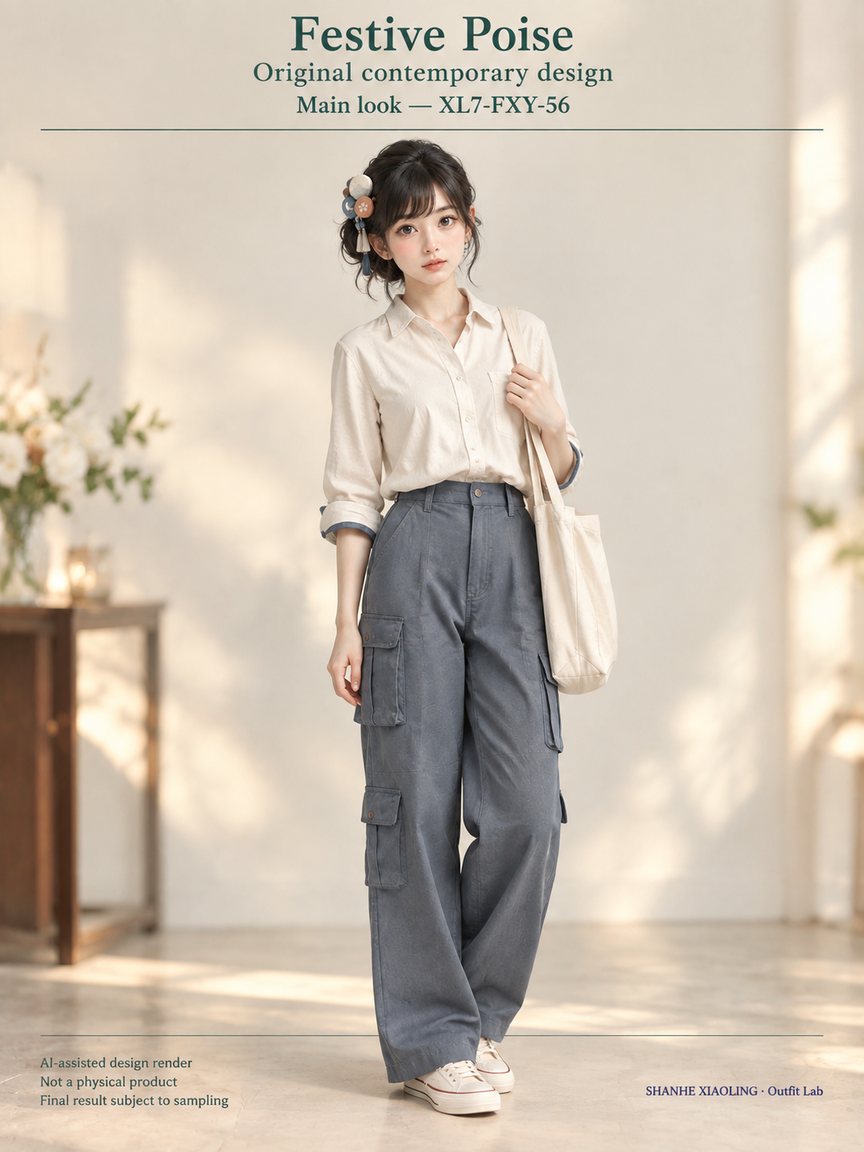 Festive Poise — Woven · Embroidery — Cotton-linen · Wool · Twill · Embroidery thread · ground cloth