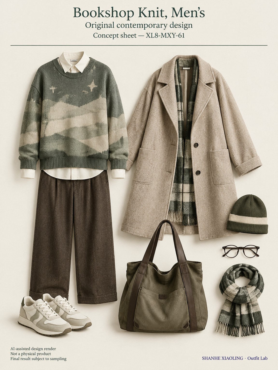 Bookshop Knit, Men's — Woven · Mixed — Cotton-linen · Wool · Twill · Yarn + cloth